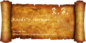 Kazár Herman névjegykártya