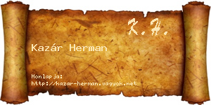 Kazár Herman névjegykártya